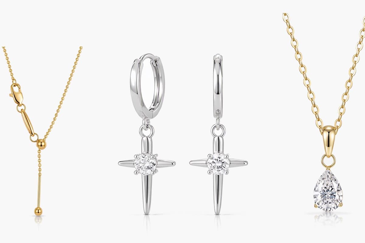 Minimalist Cross Charm Huggie Earrings