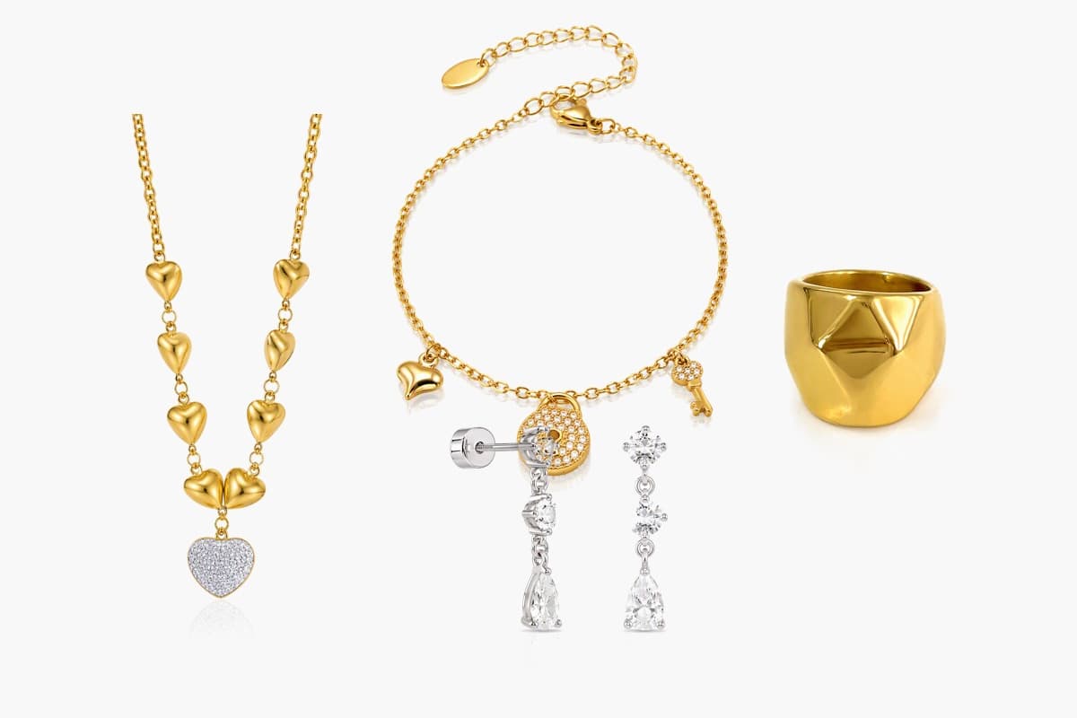 Dainty Three-Stone Drop Earrings