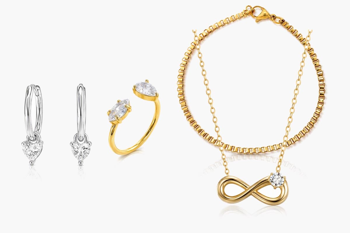 Dainty Heart Charm Hoop Earrings