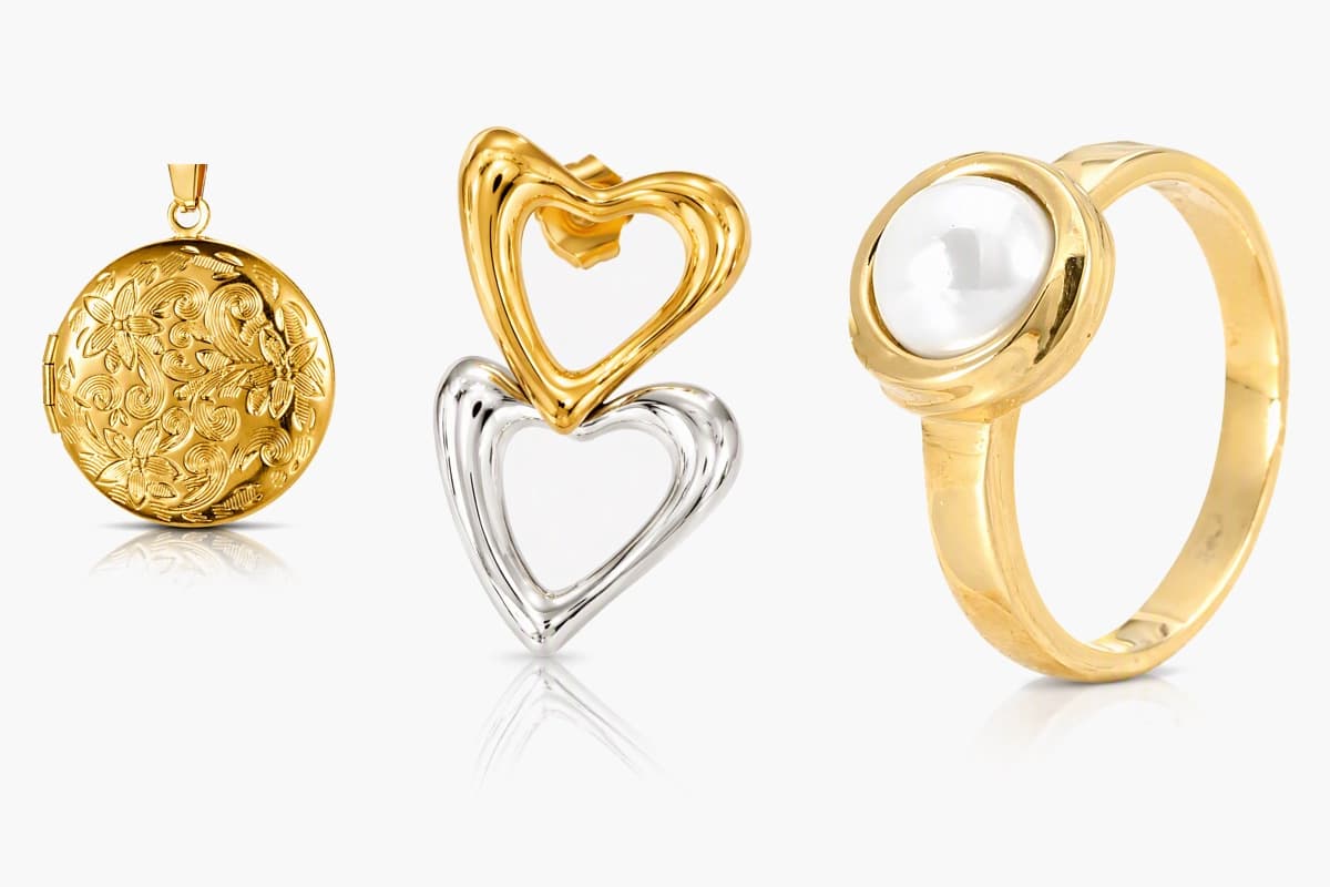 Double Heart Stud Earrings