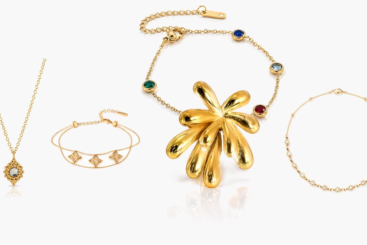 Dainty Five-Stone Chain Bracelet