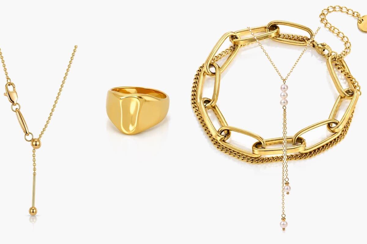 Dainty Three-Stone Lariat Necklace