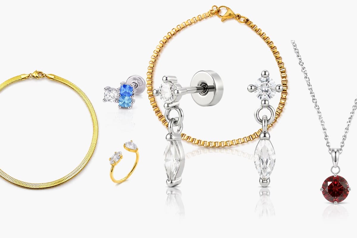 Dainty Marquise Drop Stud Earrings