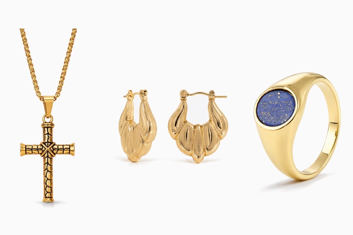 Layered Leaf Hoop Earrings