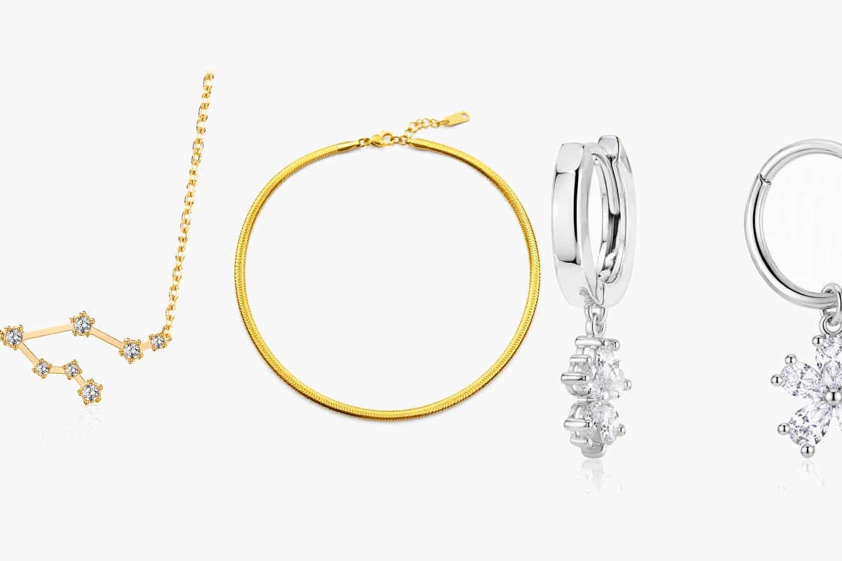 Dainty Flower Charm Hoop Earrings