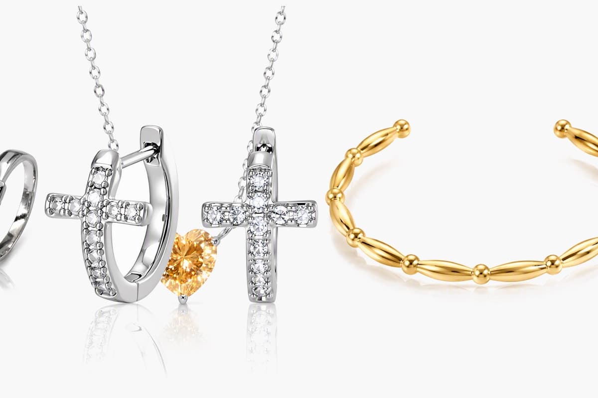 Cross Huggie Earrings