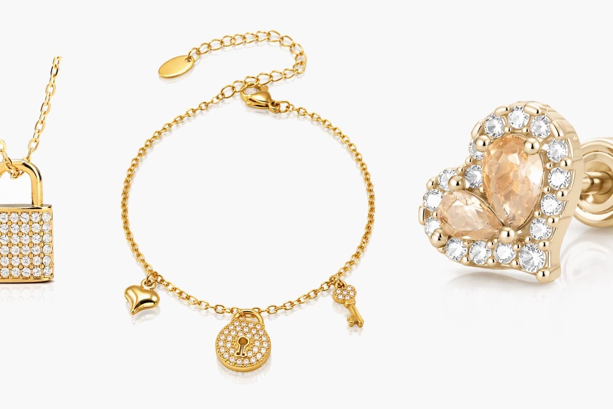 Cute Heart Padlock Pendant Necklace