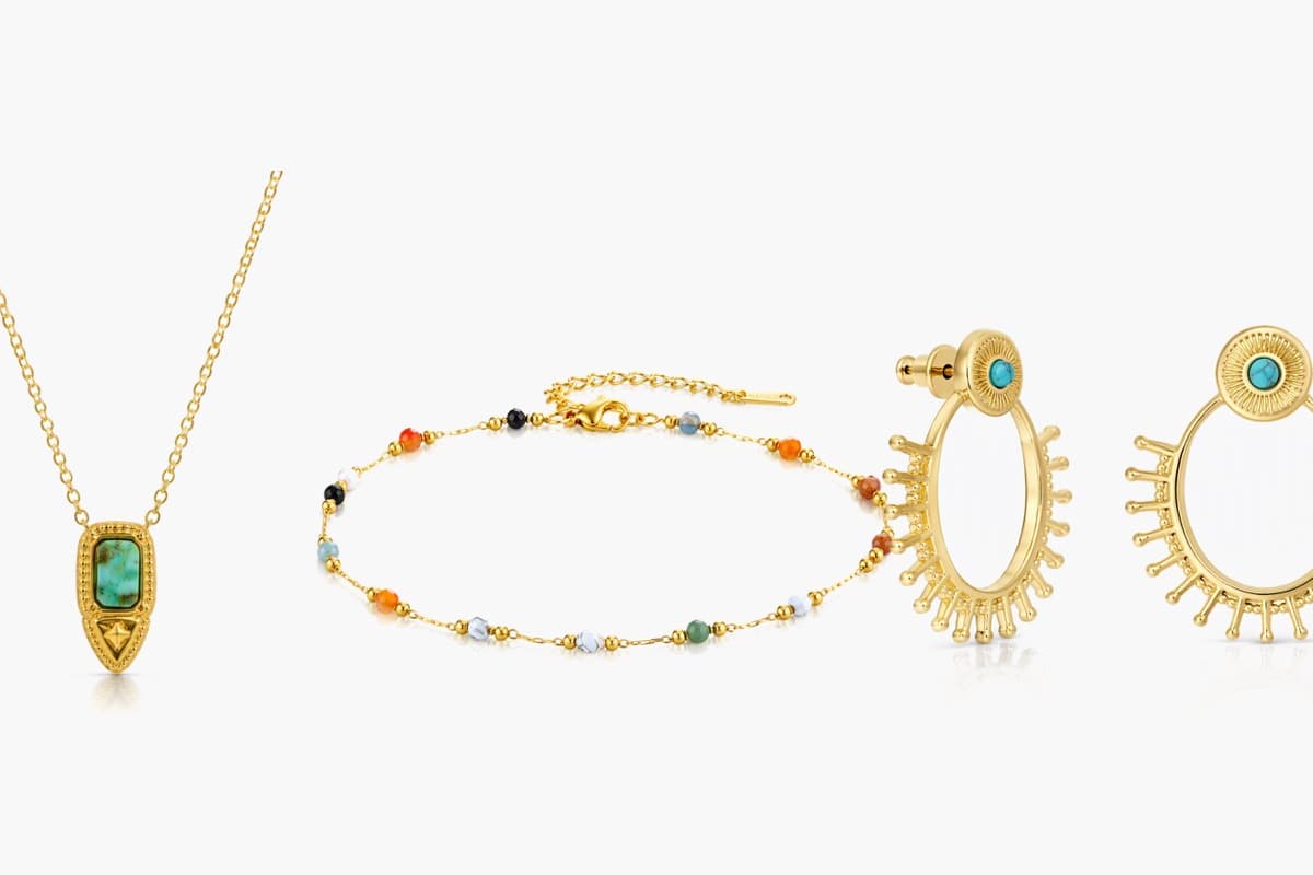 Dainty Rectangular Stone Pendant Necklace