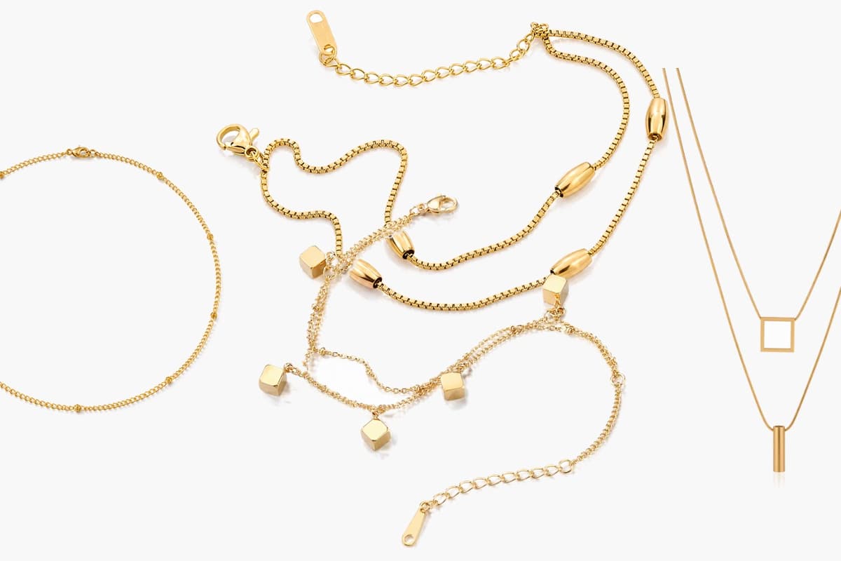 Dainty Snake And Bead Chain Necklace