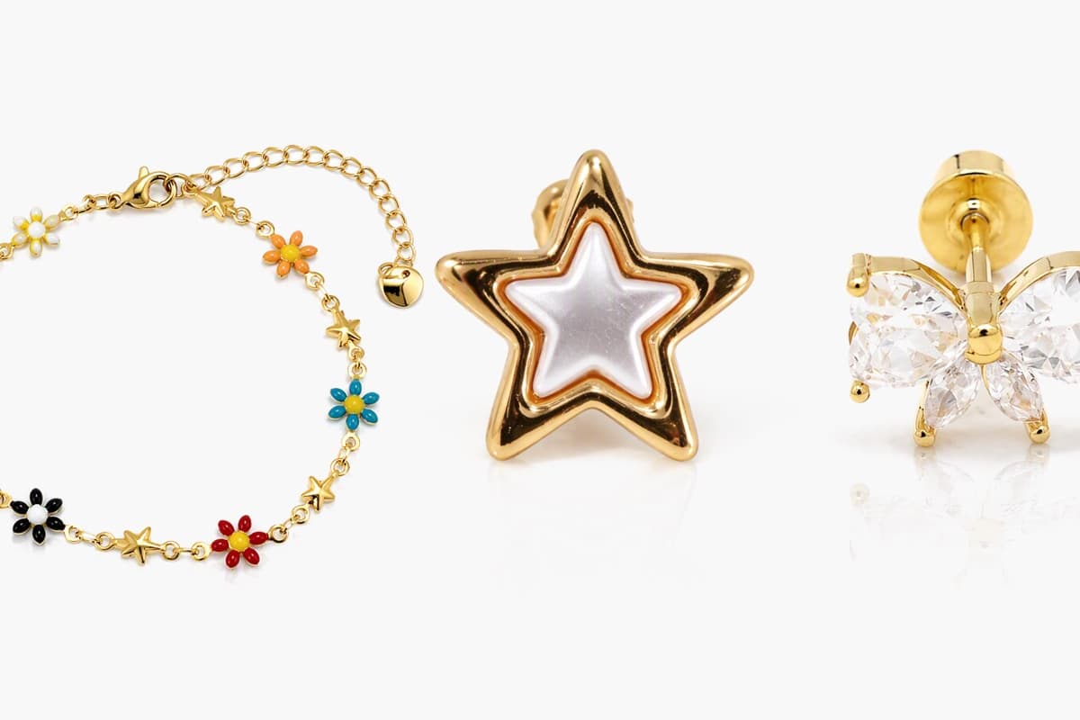 Cute Flower and Star Charm Bracelet