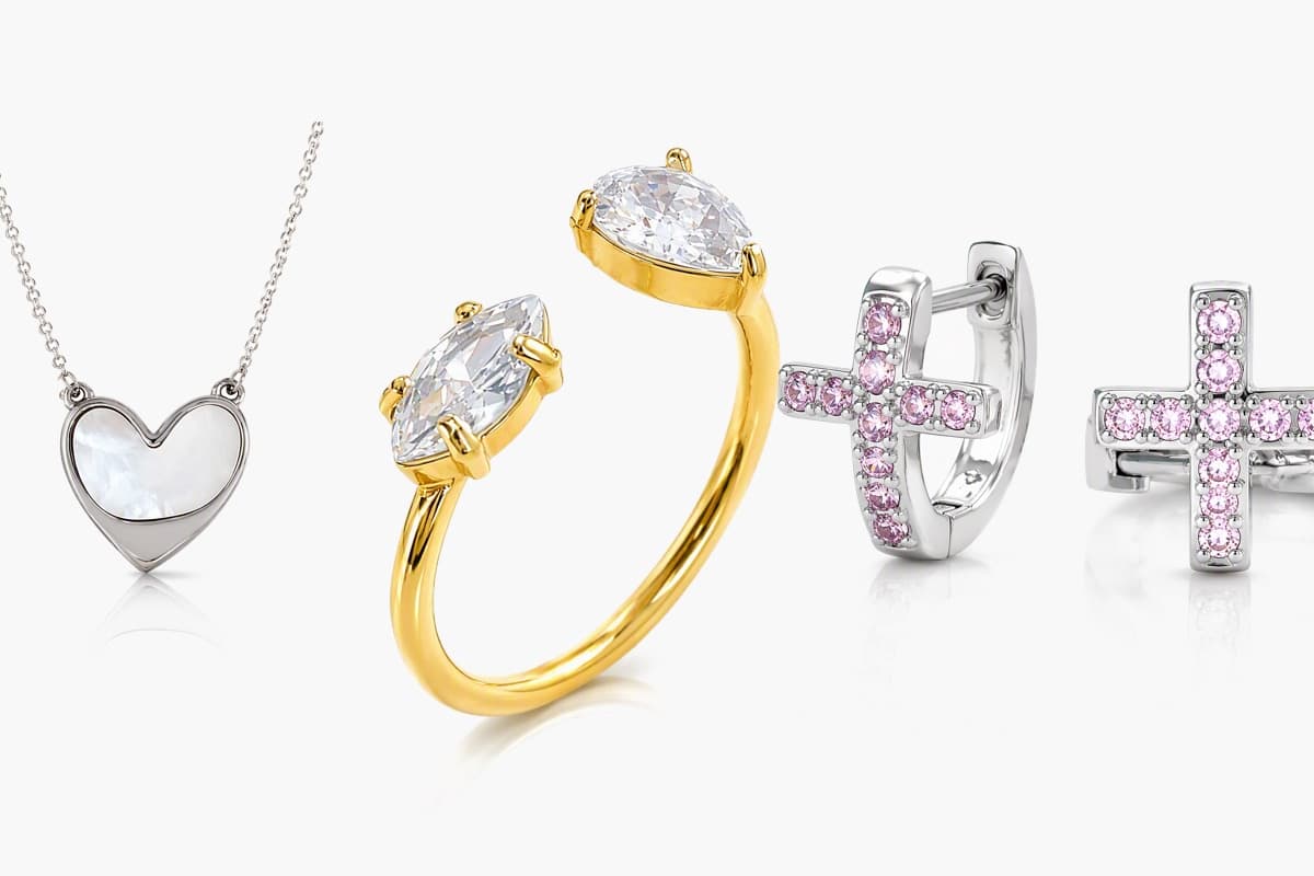 Dainty Cross Huggie Earrings