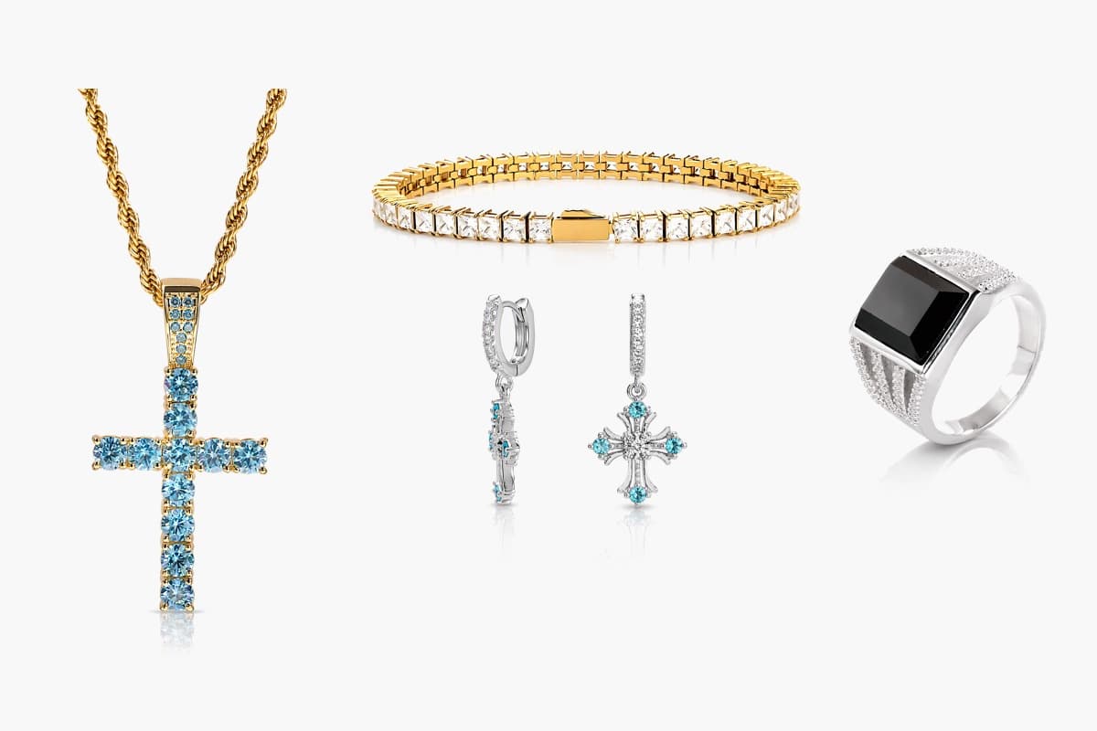Cross Charm Drop Earrings