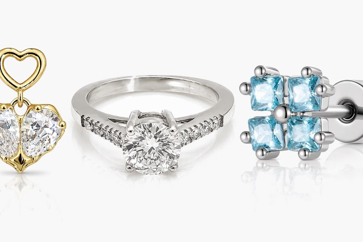 Four-Stone Cluster Stud Earrings