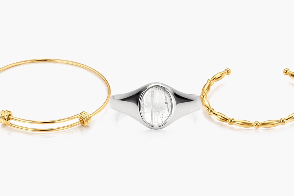 Dainty Beaded Link Open Cuff Bracelet