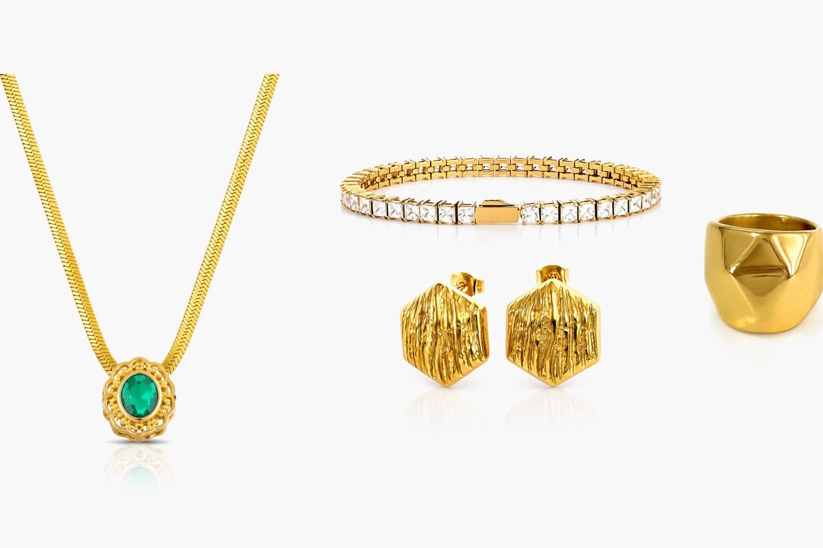 Textured Hexagon Drop Earrings