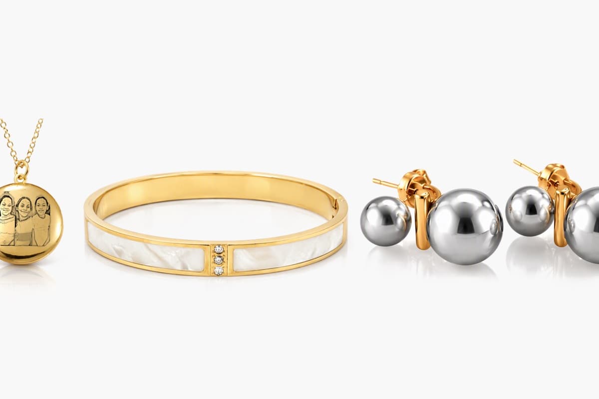 Double Stone Stud Earrings
