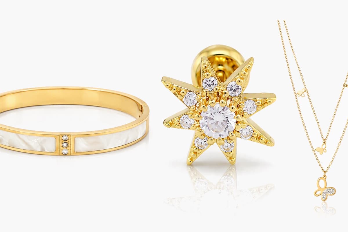 Dainty Star & Moon Stud Earrings