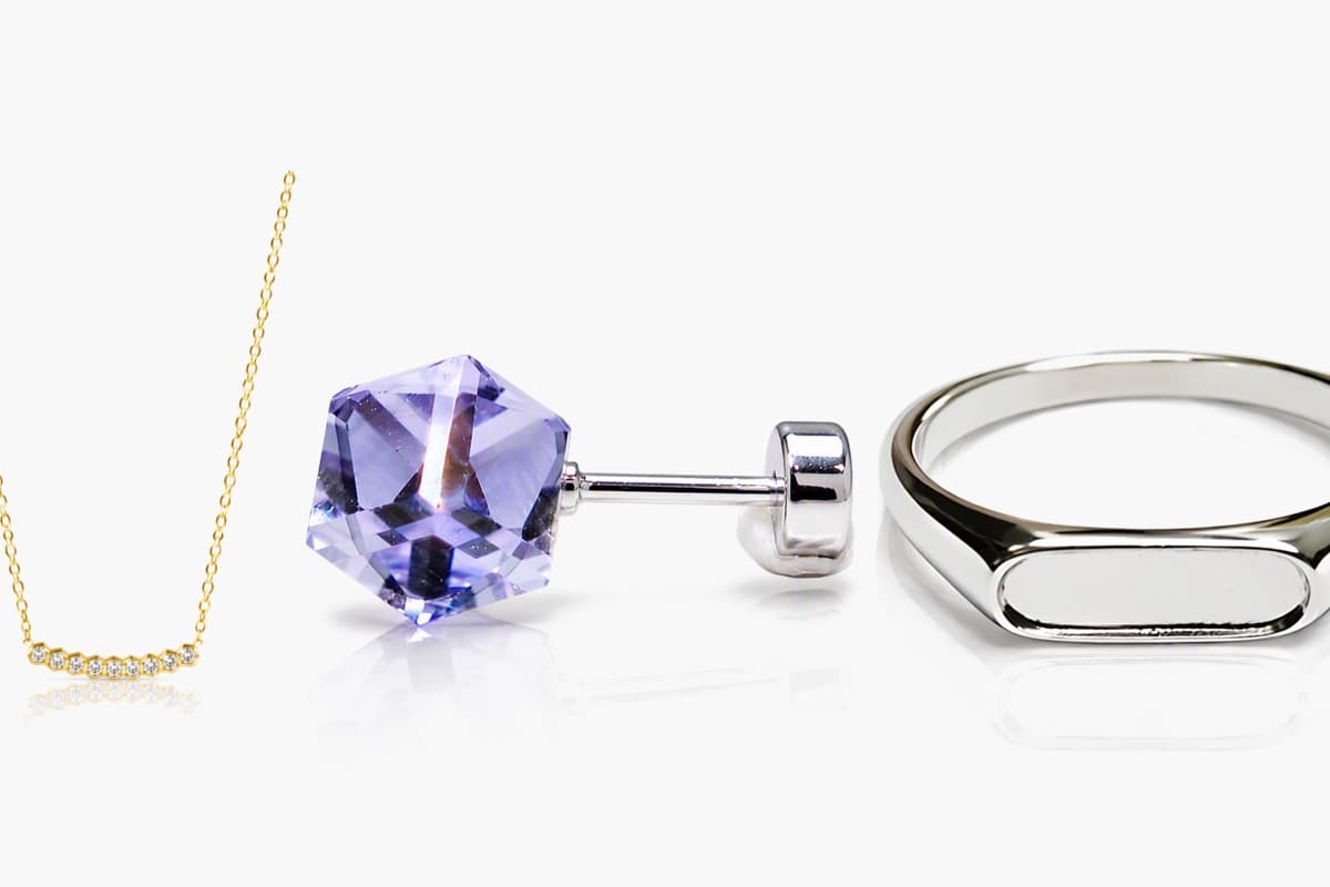 Minimalist Square Gem Stud Earrings