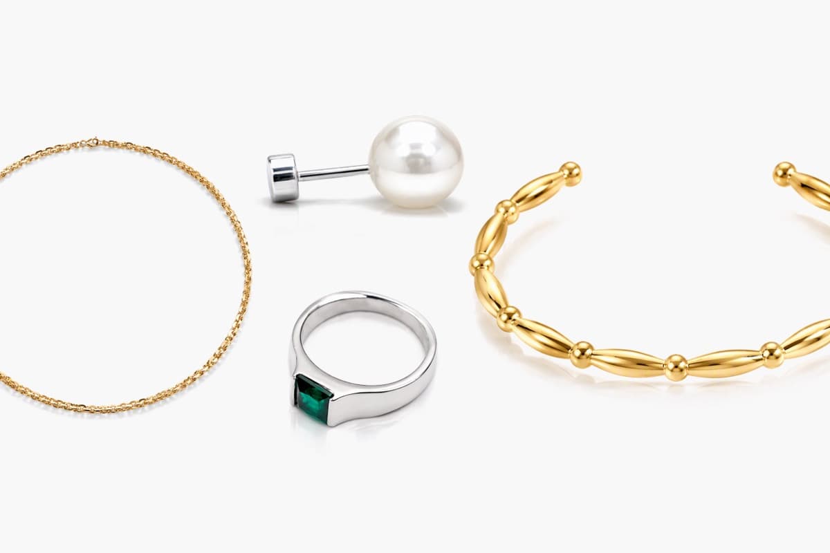 Dainty Beaded Link Open Cuff Bracelet