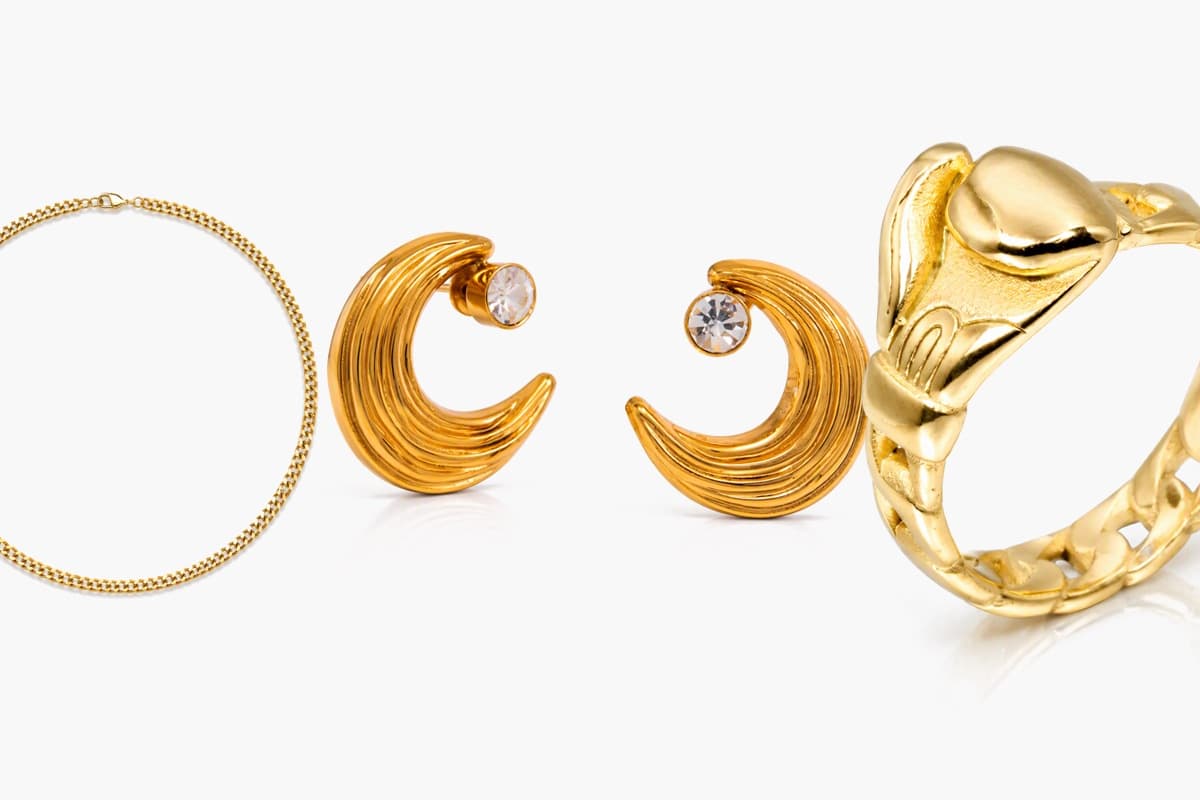 Crescent Moon Stud Earrings
