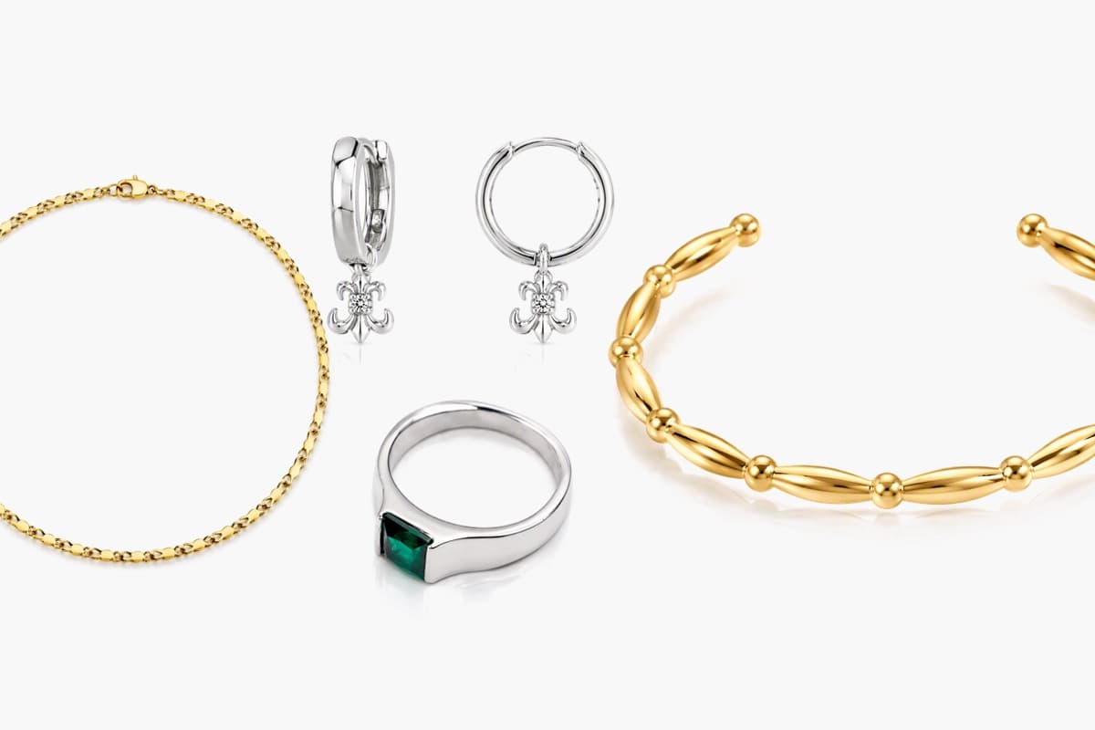Fleur-De-Lis Charm Hoop Earrings