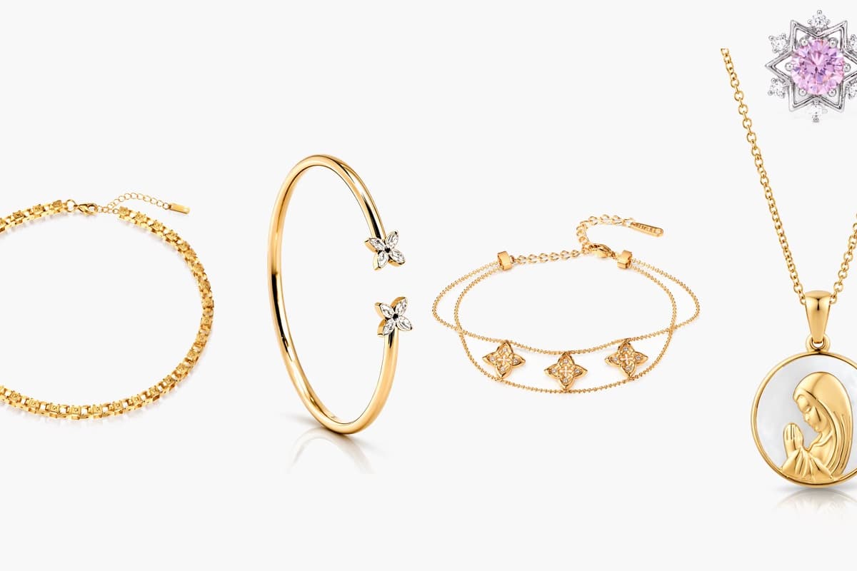 Dainty Triple Flower Charm Bracelet