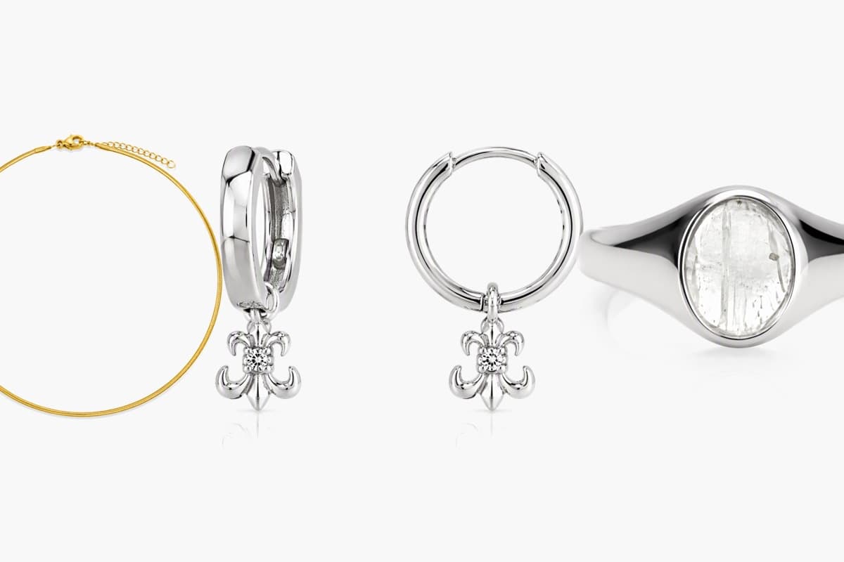 Fleur-De-Lis Charm Hoop Earrings