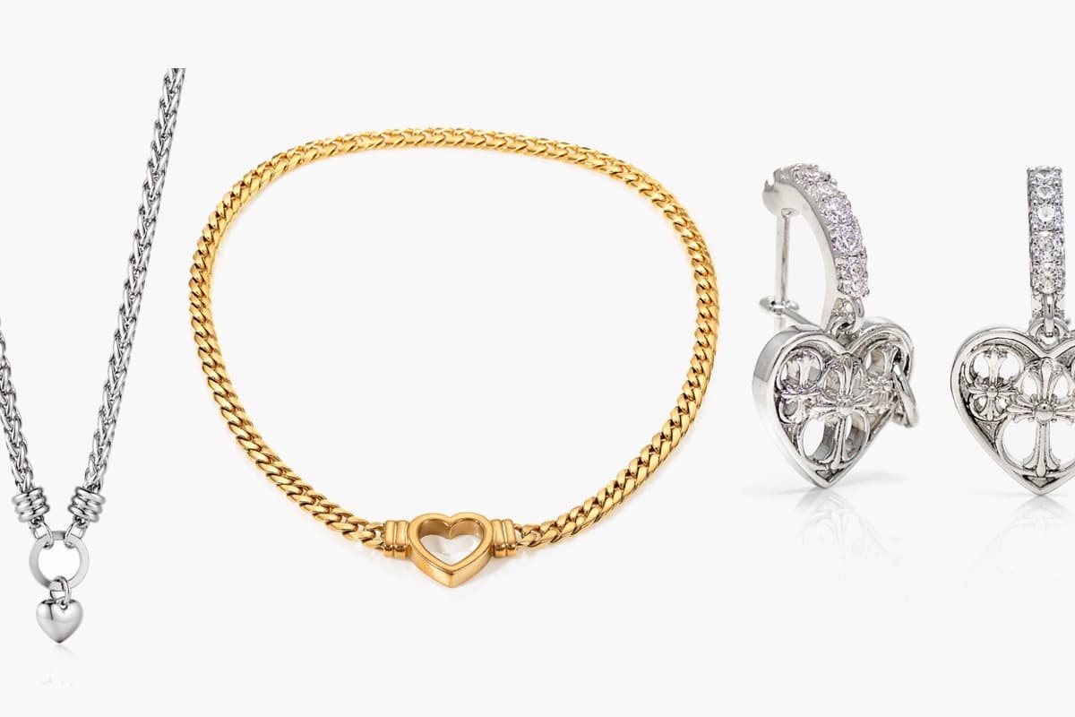 Braided Chain Heart Pendant Necklace