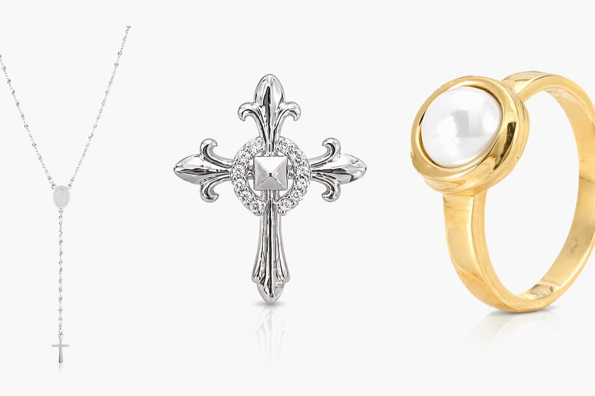Dainty Cross Rosary Necklace