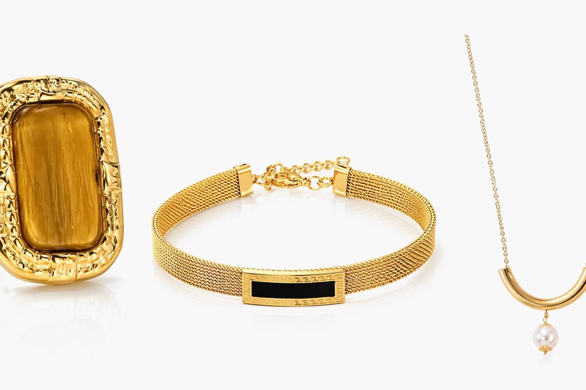 Mesh Chain Rectangular Plate Bracelet
