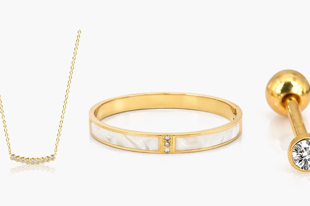 Elegant Inlaid Open Cuff Bangle