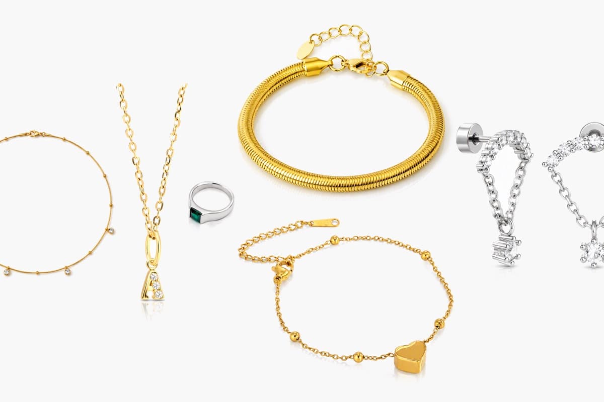 Dainty Heart Chain Drop Earrings
