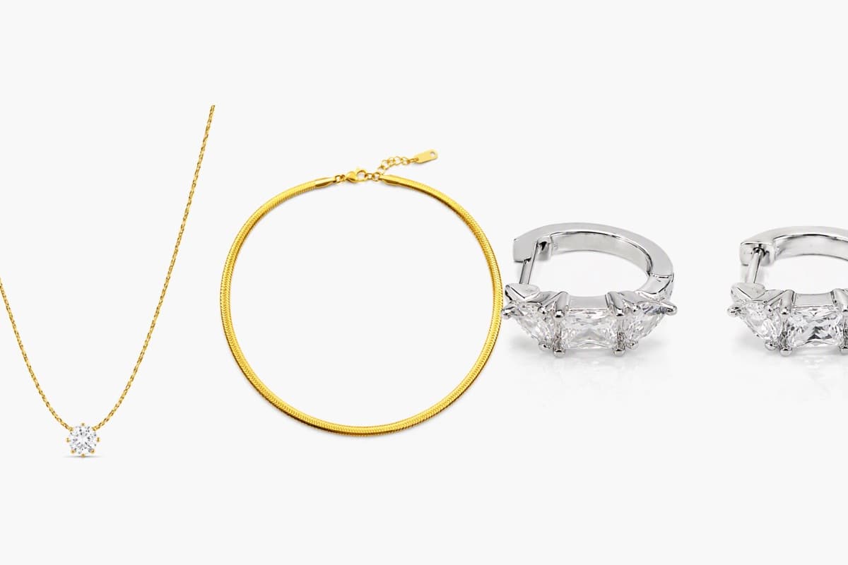 Three-Stone Huggie Earrings