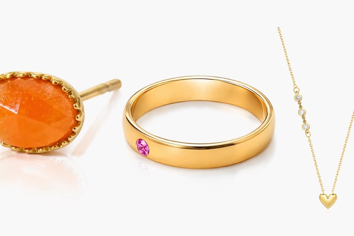 Oval Stone Stud Earrings