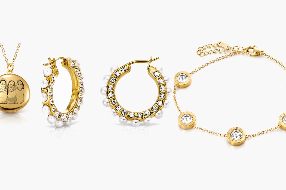 Pearl And Stone Hoop Earrings
