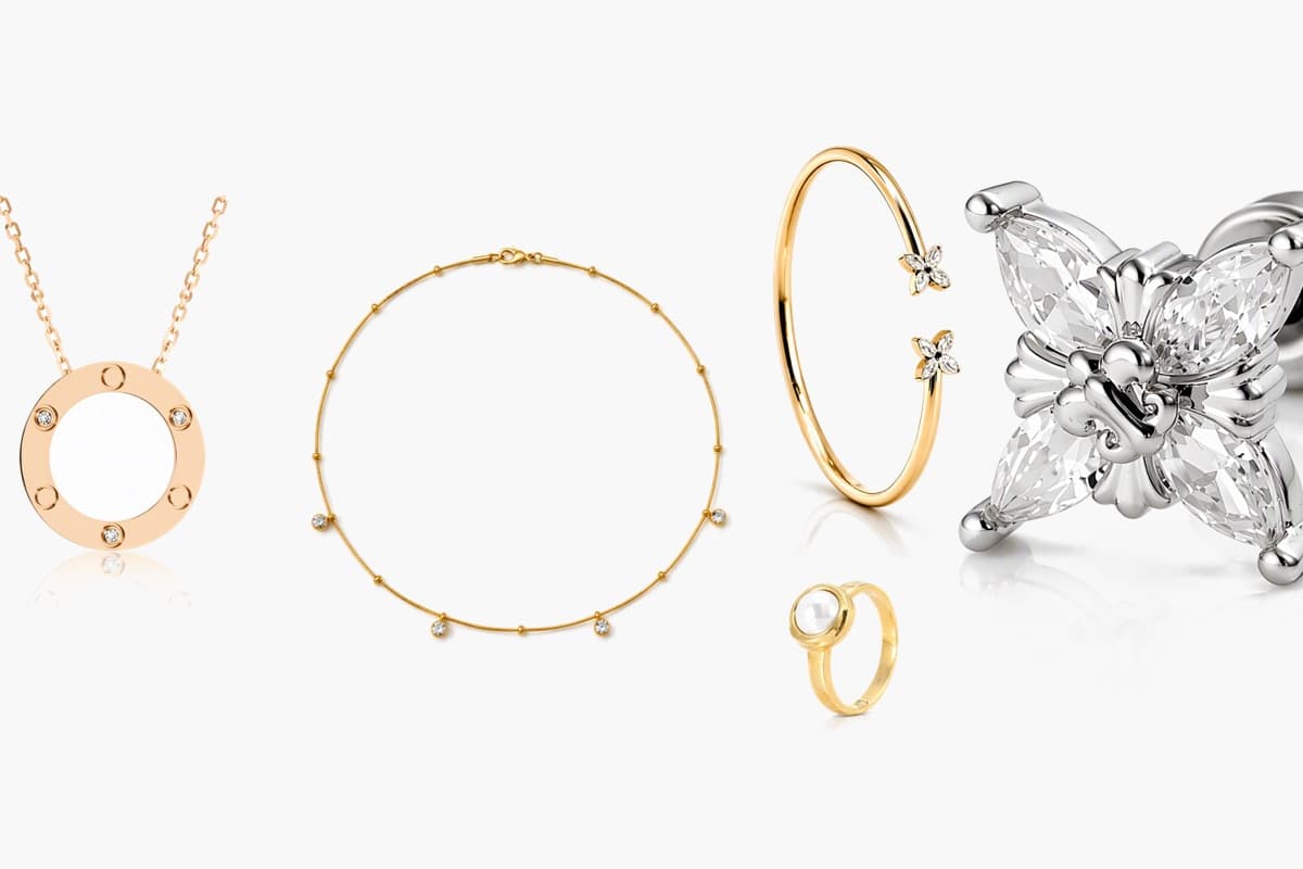 Dainty Double Flower Open Cuff Bangle