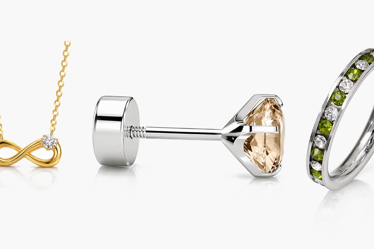 Elegant Round Stone Stud Earrings