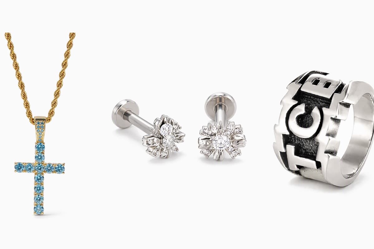 Dainty Flower Cross Stud Earrings
