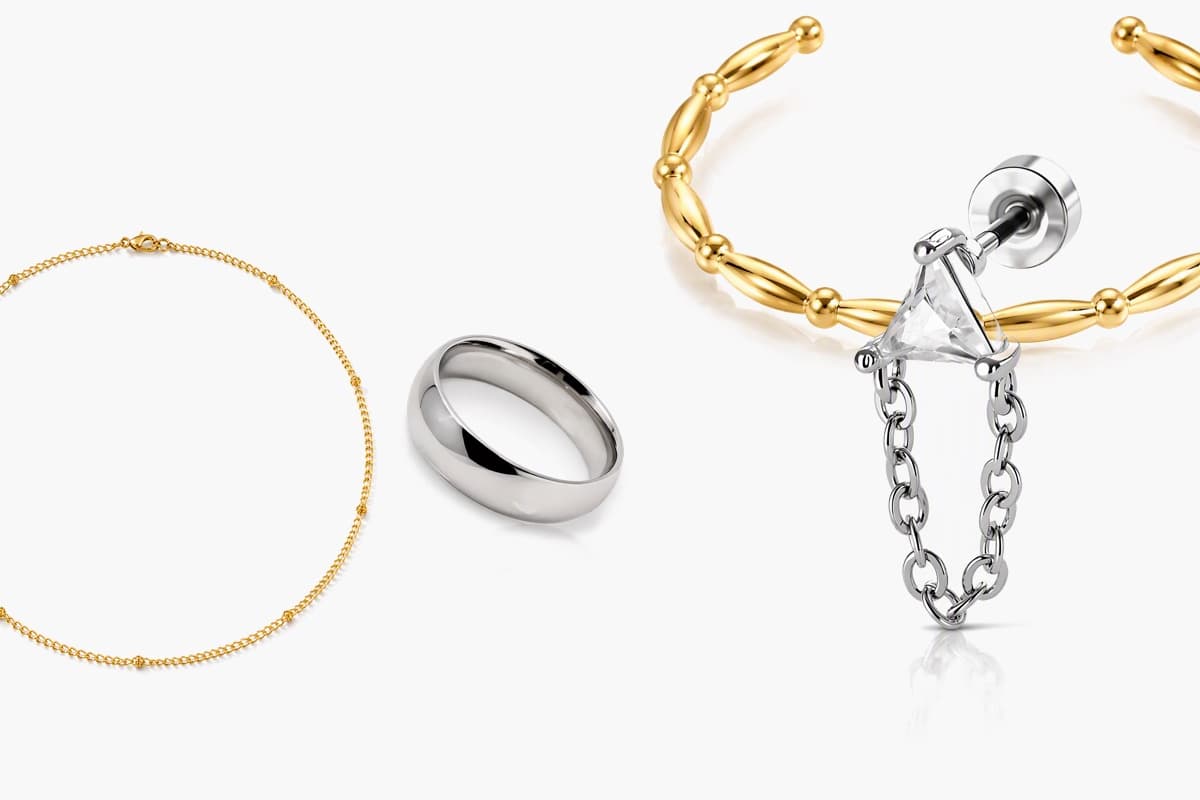 Triangle Stone Chain Drop Earrings