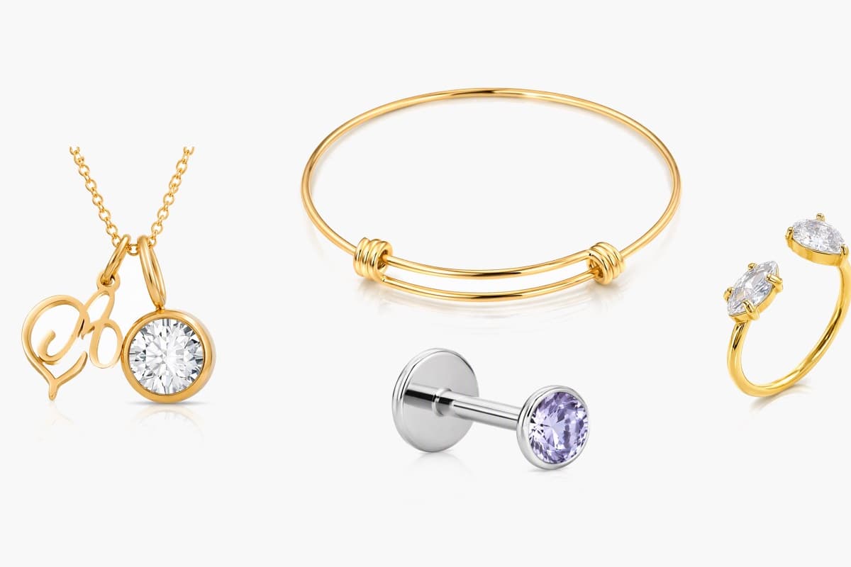 Dainty Round Stone Stud Earrings