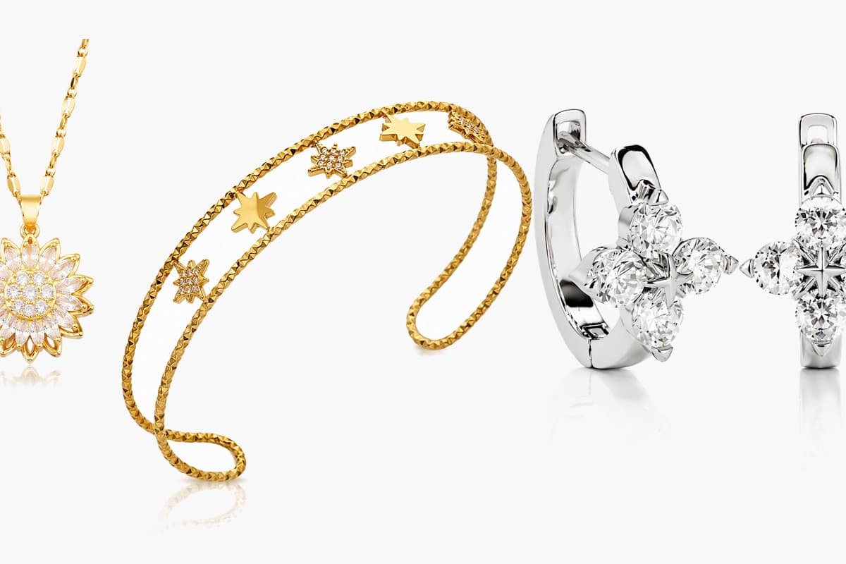 Cross Starburst Huggie Earrings