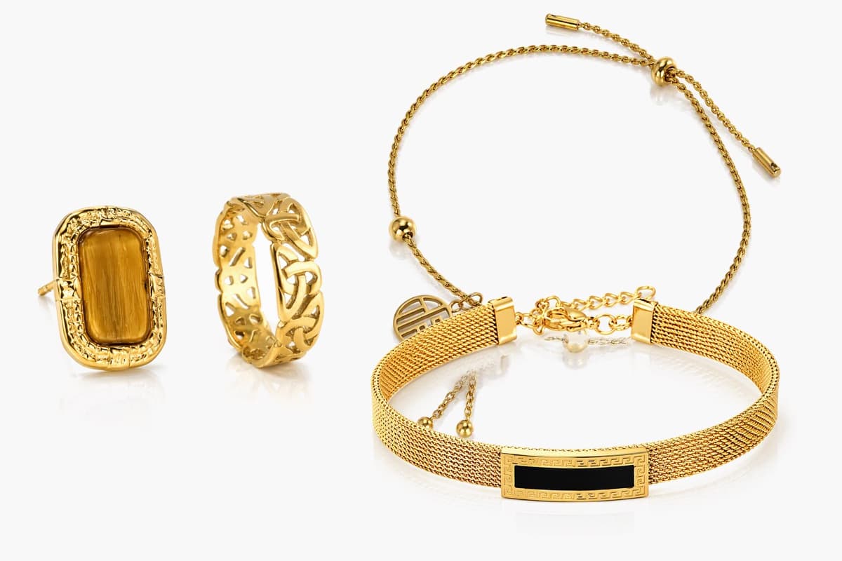 Mesh Chain Rectangular Plate Bracelet