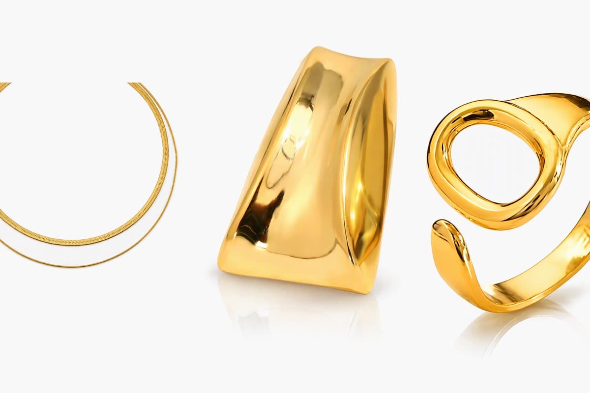 Chunky Curved Trapezoid Stud Earrings