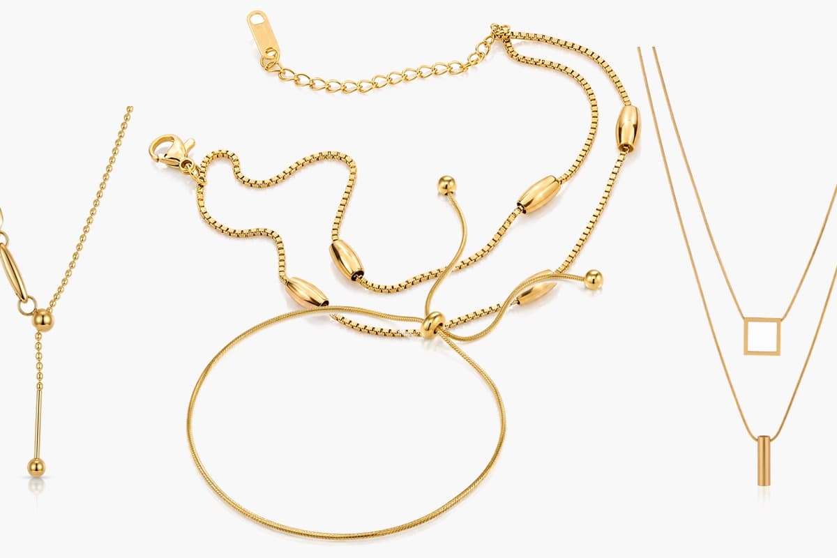 Minimalist Bar Square Snake Chain Necklace