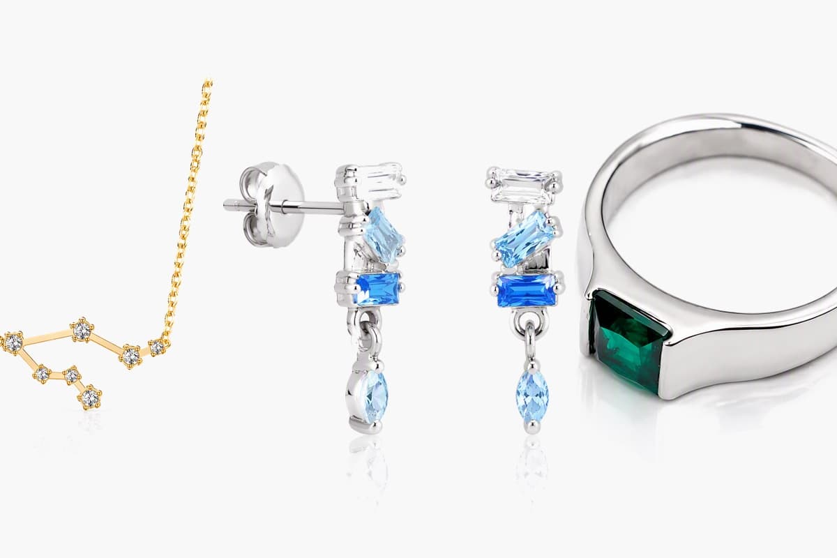 Dainty Stacked Stone Drop Earrings