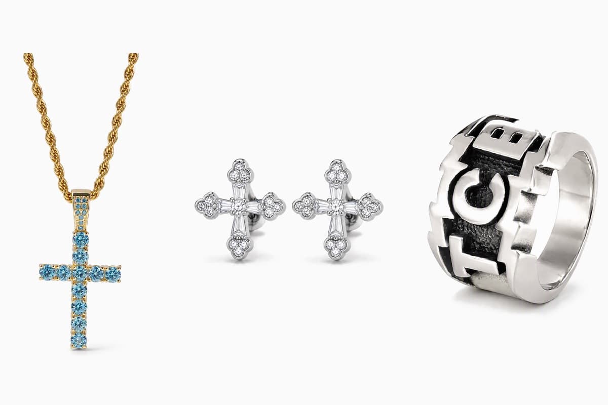 Trendy Cross Stud Earrings