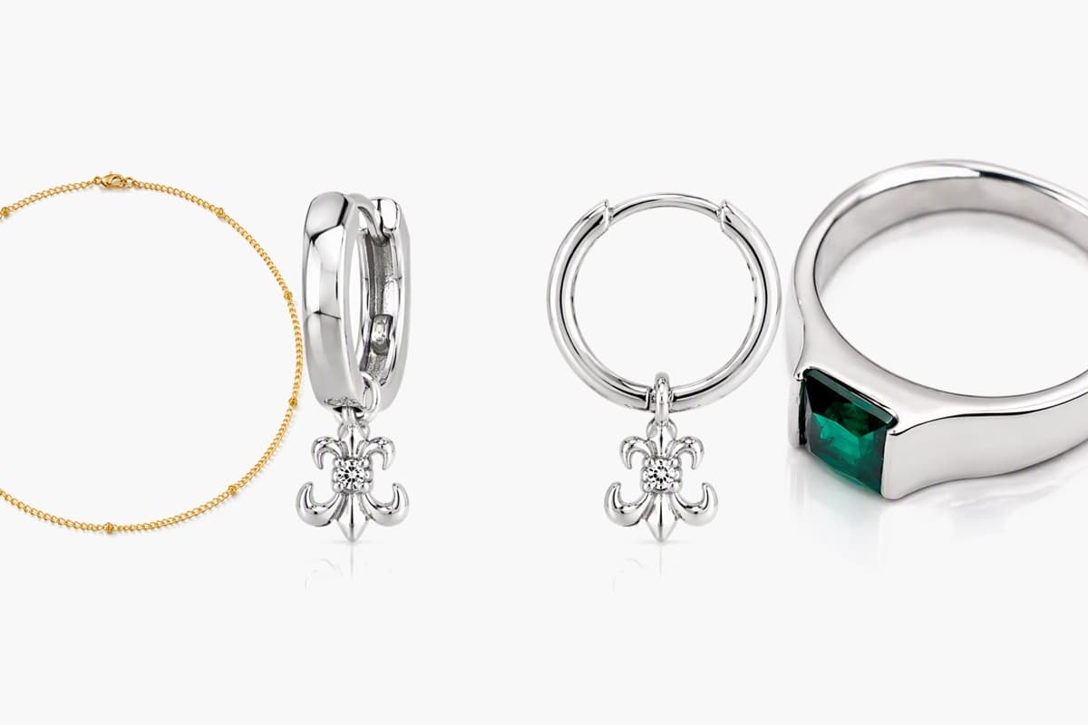 Fleur-De-Lis Charm Hoop Earrings