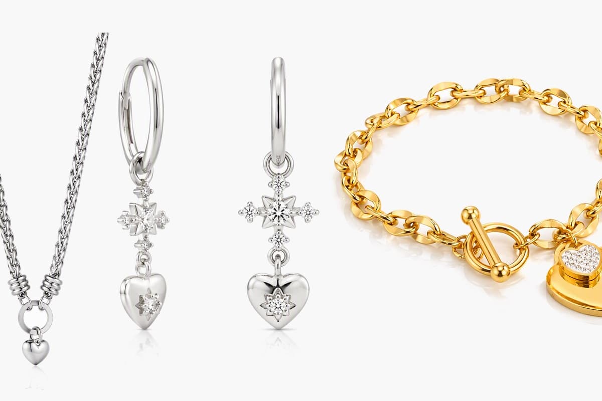 Braided Chain Heart Pendant Necklace