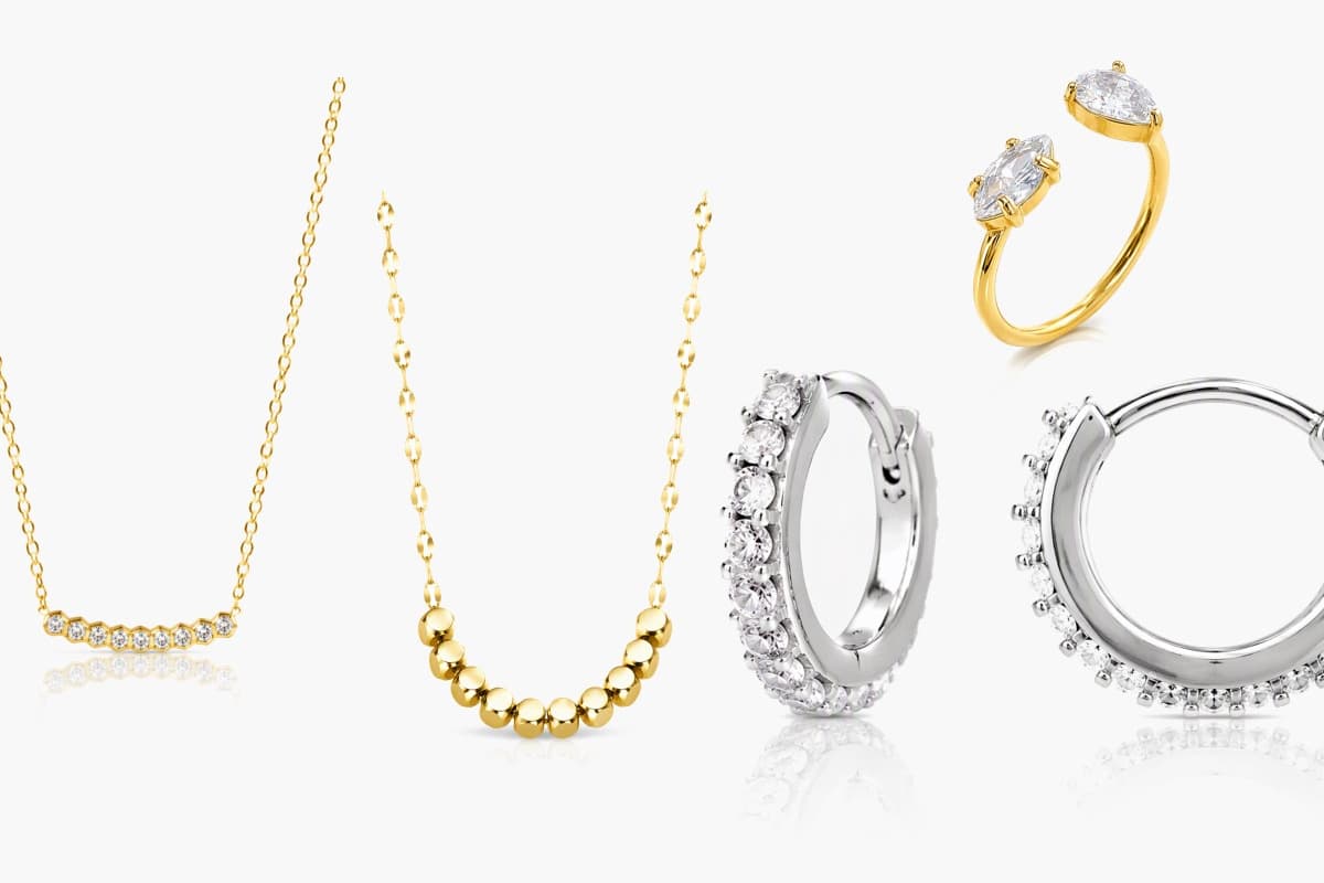 Dainty Paved Huggie Earrings