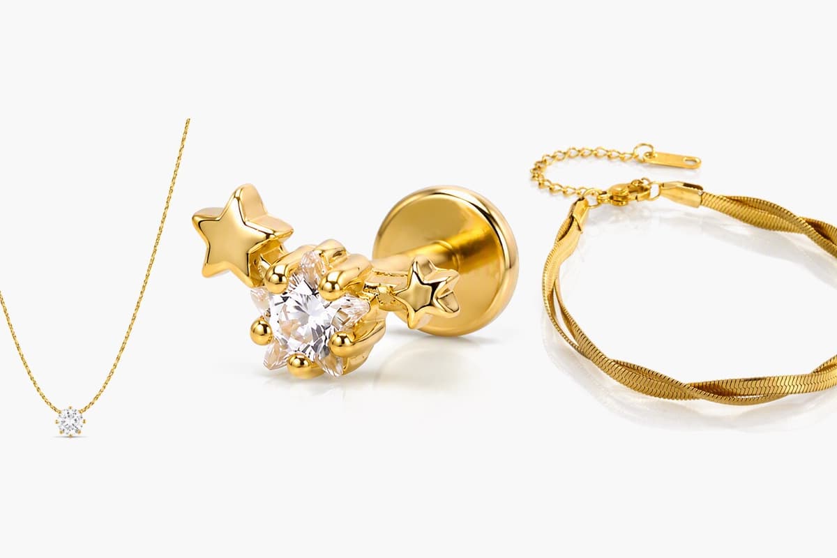 Dainty Star Cluster Gem Stud Earrings